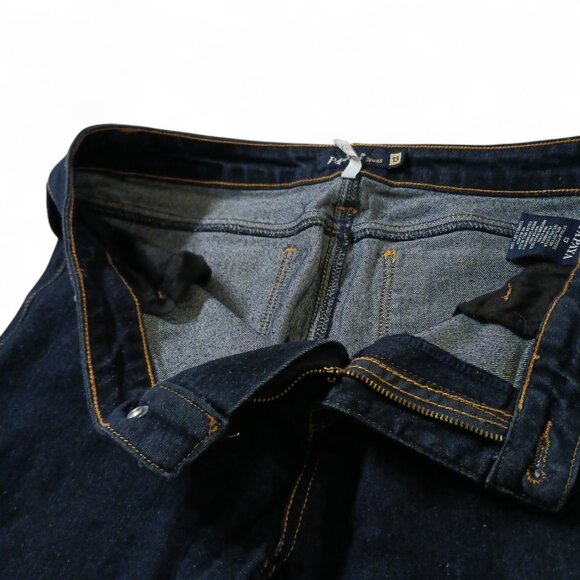 Papaya Dark Wash Cropped Jeans Sz 13 Rolled Hem Gold contrast Stitching - Picture 7 of 10